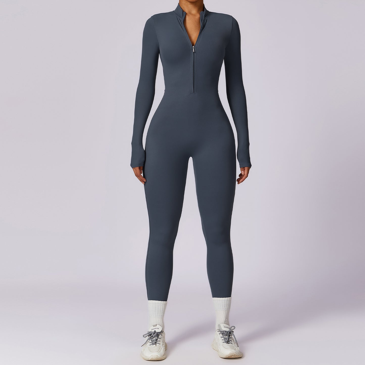 AIWICS Women's Long Sleeve Zip Jumpsuit