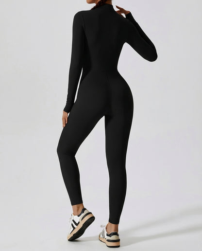 Women's Long Sleeve Zip Jumpsuit