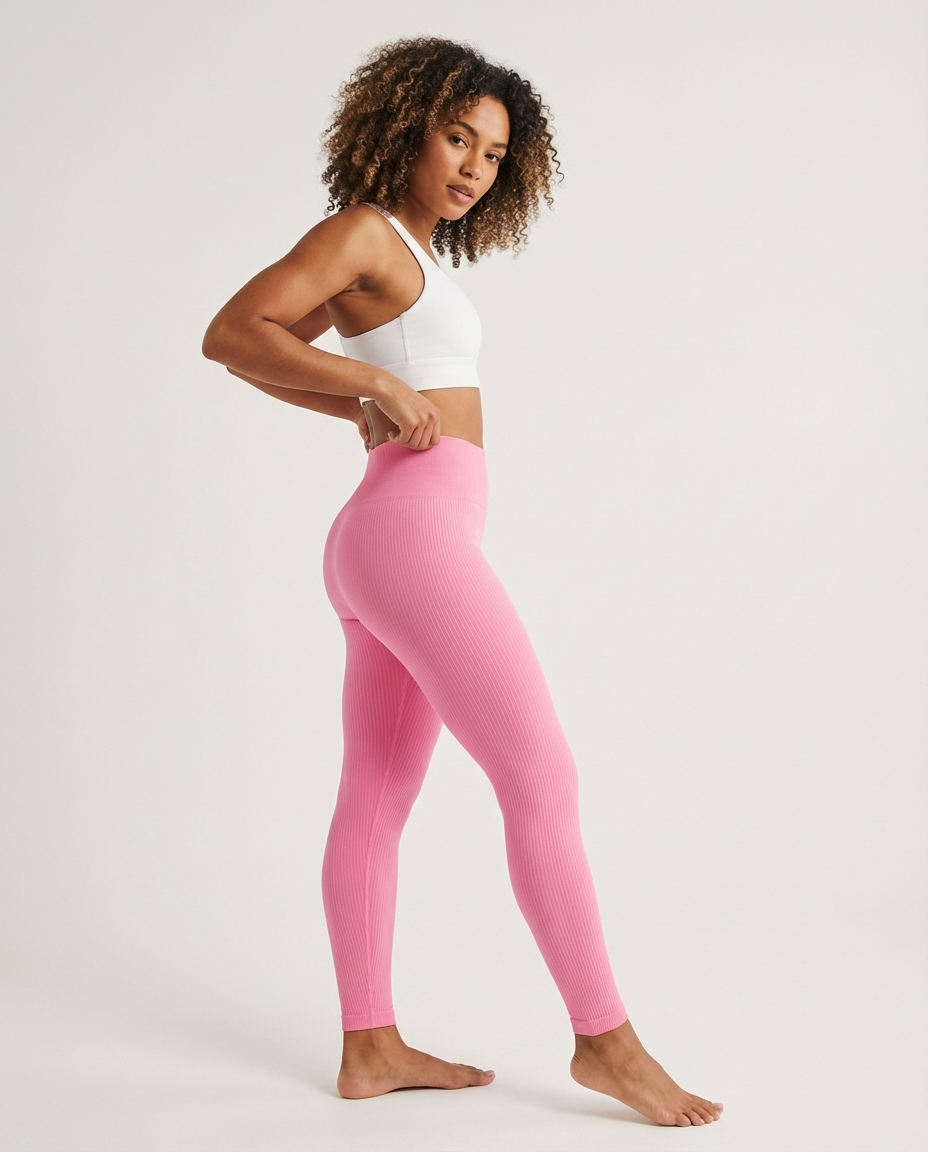 AIWICS Women's Ribbed Seamless Leggings High Waisted Yoga Pants