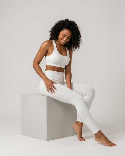 AIWICS Women's Ribbed Seamless Leggings High Waisted Yoga Pants