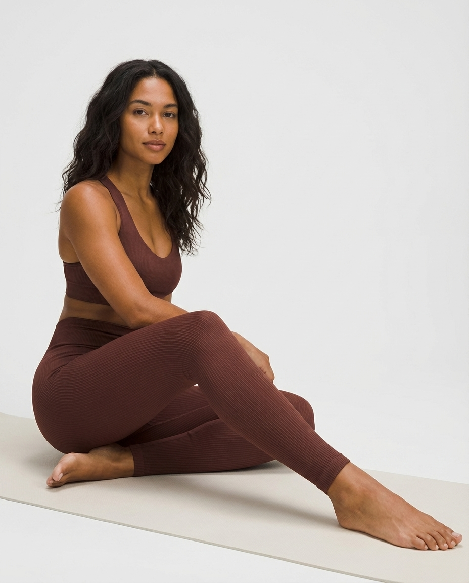 AIWICS Women's Ribbed Seamless Leggings High Waisted Yoga Pants