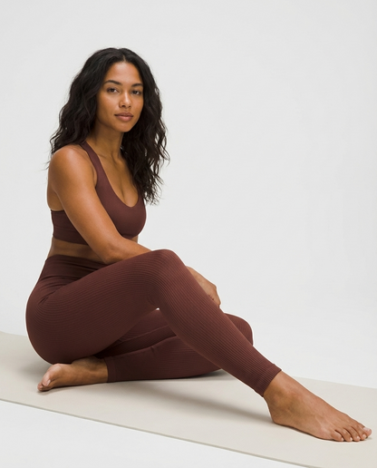 AIWICS Women's Ribbed Seamless Leggings High Waisted Yoga Pants