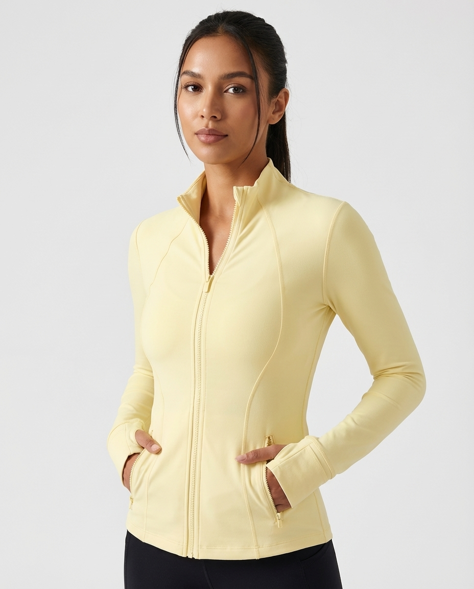 AIWICS Women's UPF 50+ Sun Protection Lightweight Slim Fit Workout Gym Jacket with Thumb Holes and Pockets for Yoga