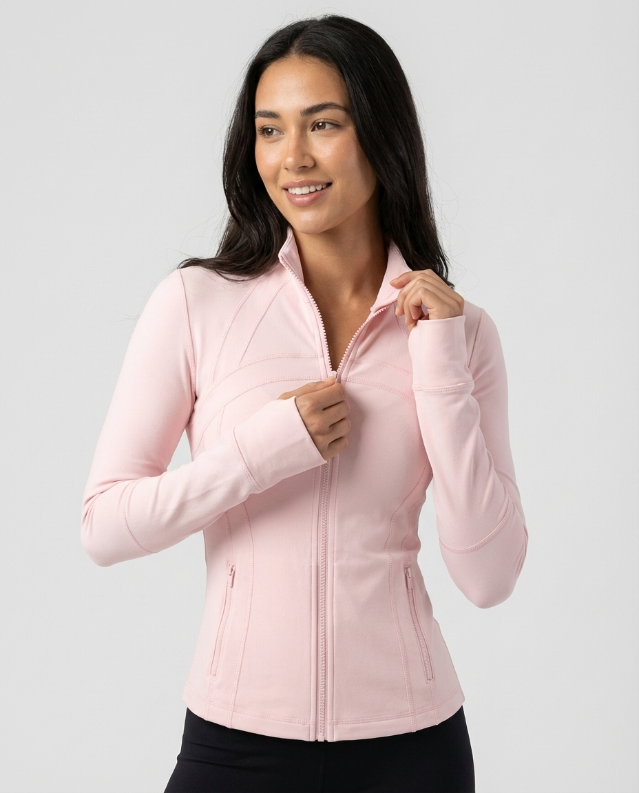 AIWICS Women's UPF 50+ Sun Protection Lightweight Slim Fit Workout Gym Jacket with Thumb Holes and Pockets for Yoga