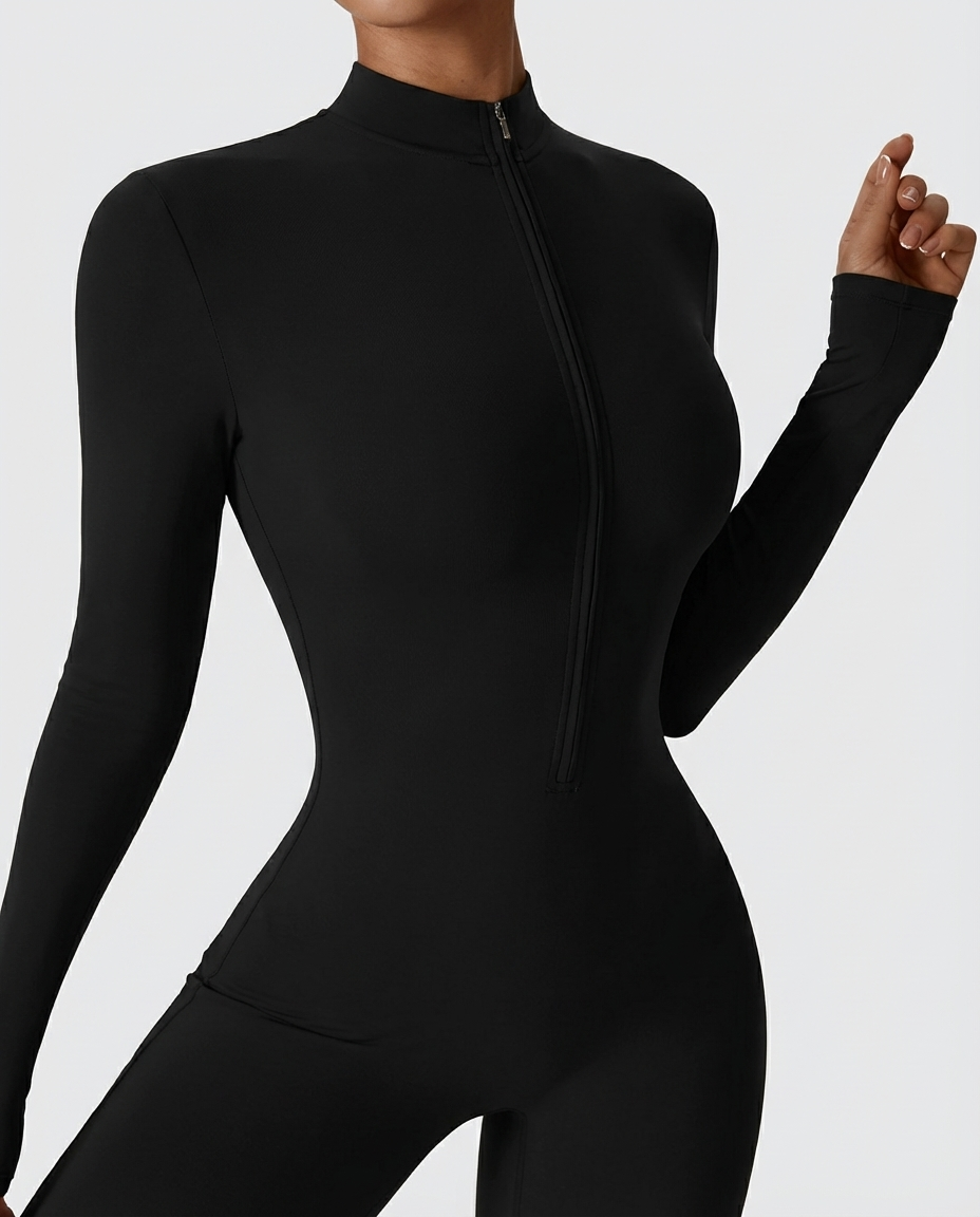 Women's Long Sleeve Zip Jumpsuit