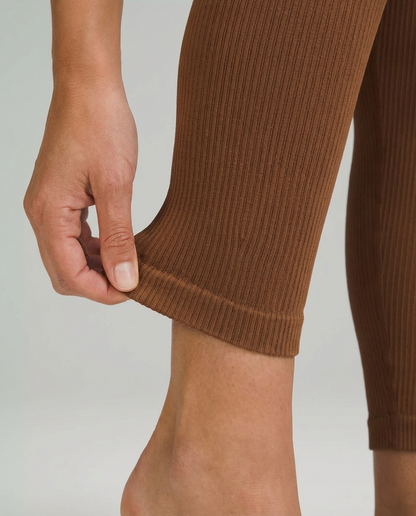 AIWICS Women's Ribbed Seamless Leggings High Waisted Yoga Pants